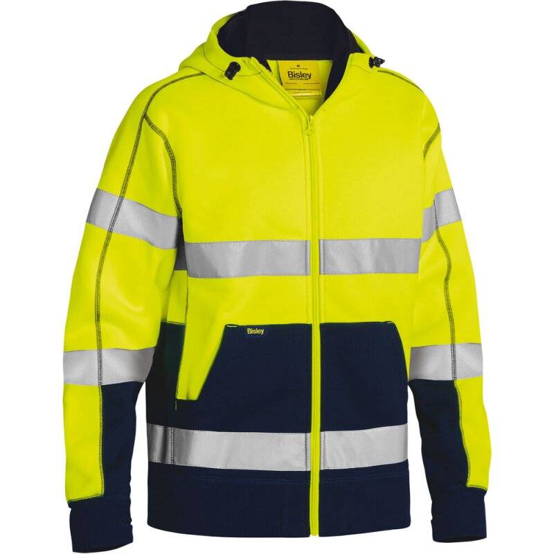 Bisley Warnschutz-Kapuzenpullover HI VIS FLEECE HOODIE Fleecepullover gelb L von Bisley