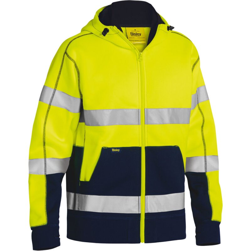 Bisley Warnschutz-Kapuzenpullover HI VIS FLEECE HOODIE Fleecepullover gelb S von Bisley