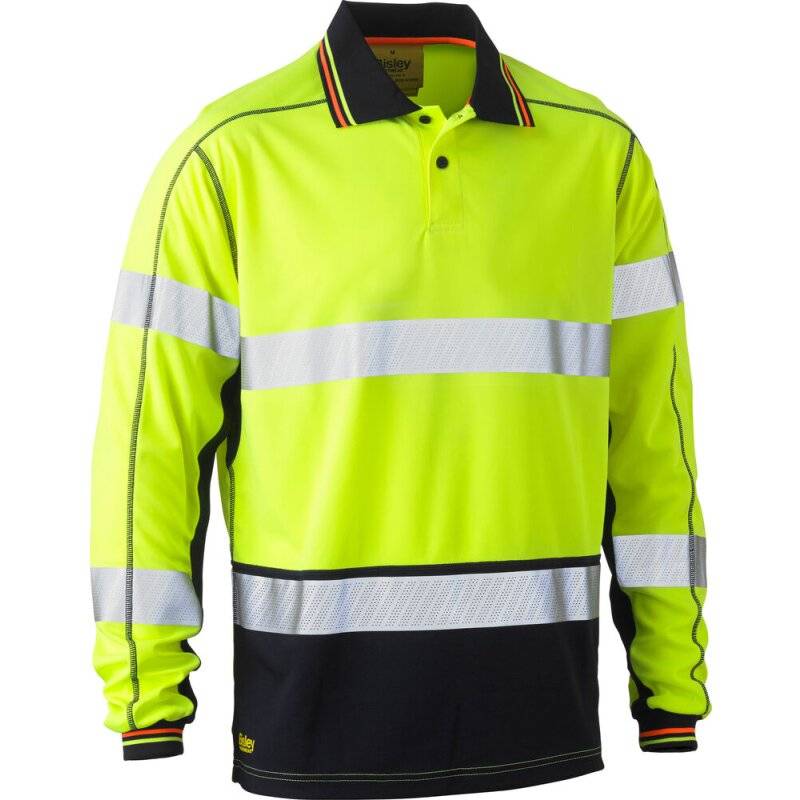 Bisley Warnschutz-Langarmshirt HI VIS LONG SLEEVE POLO Arbeitsshirt gelb 2XL von Bisley