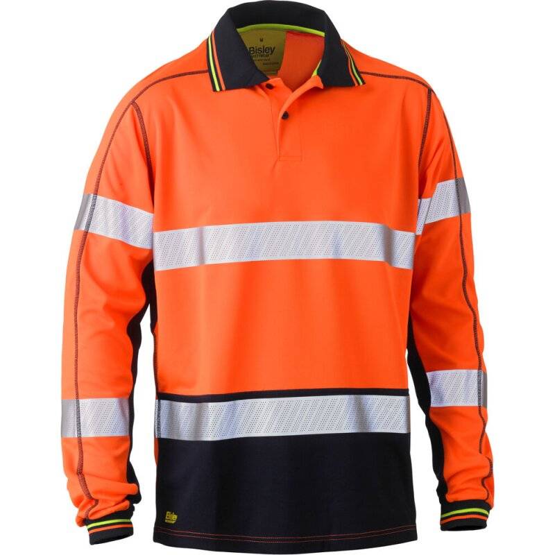 Bisley Warnschutz-Langarmshirt HI VIS LONG SLEEVE POLO Arbeitsshirt orange 2XL von Bisley