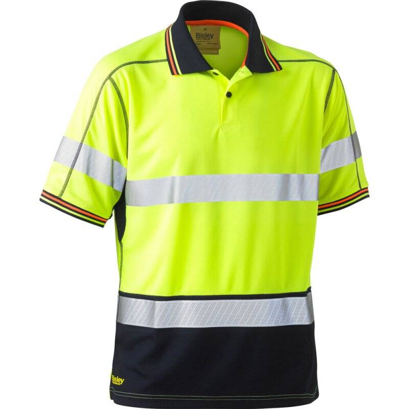 Bisley Warnschutz-Poloshirt HI VIS MESH atmungsaktives Cool-Mesh-Gewebe gelb 2XL von Bisley