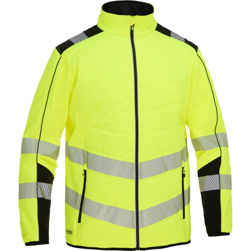 Bisley Warnschutz-Softshelljacke HI VIS ROBEY zwei Reißverschlusstaschen gelb 3XL von Bisley
