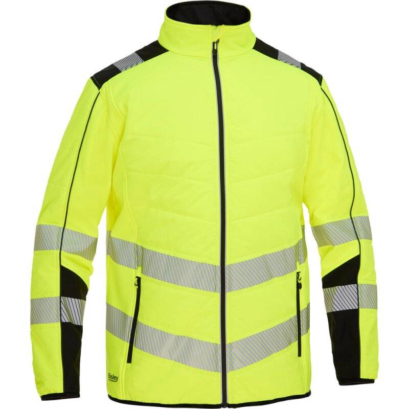 Bisley Warnschutz-Softshelljacke HI VIS ROBEY zwei Reißverschlusstaschen gelb S von Bisley
