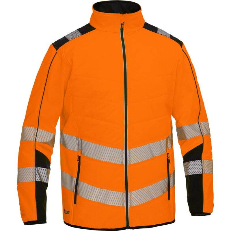 Bisley Warnschutz-Softshelljacke HI VIS ROBEY zwei Reißverschlusstaschen orange S von Bisley