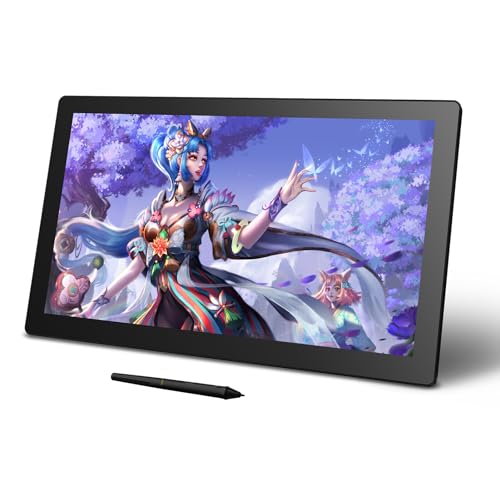 Bisofice 21.5 Zoll Grafiktablett mit Display, Tilt-Funktion, 120%sRGB-Farbraum, 8 Schnellzugriffstasten, Volllaminierter Bildschirm-HD-Stift-Display von Bisofice