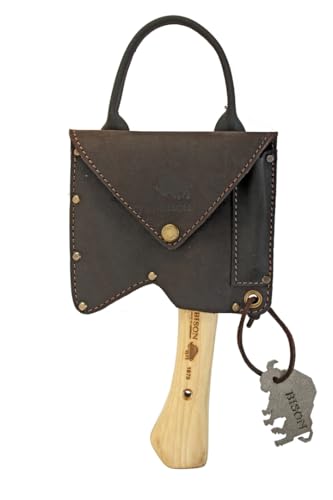 Bison Trekkingbeil Set 550g I Kleines Outdoor Beil mit kurzer Stiellänge 250mm I Beil mit 3-Fach Sicherheitsverkeilung mit Leder-Gürteltasche, Feuerstahl & Duo Schärfstein, Natur Bison Trekkingbeil Set 550g I Kleines Outdoor Beil mit kurzer Stiellänge 250mm I Beil mit 3-Fach Sicherheitsverkeilung mit Leder-Gürteltasche, Feuerstahl & Duo Schärfstein, Natur von Bison