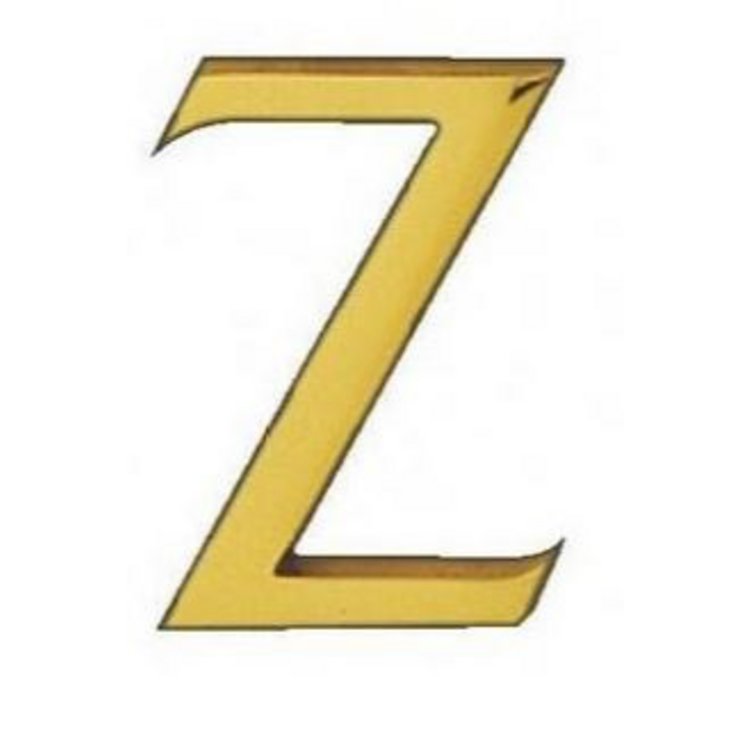 Buchstabe klein "Z" Messing poliert lackiert von Bisschop