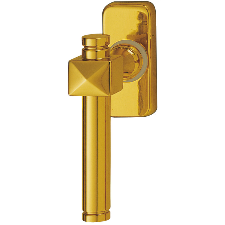 Fenstergriff m. Raster EMPIRE Messing poliert lack von Bisschop