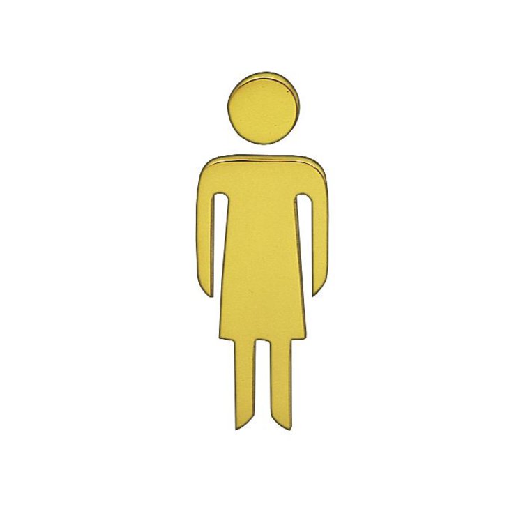 WC-Symbol Damen Messing poliert unlackiert von Bisschop