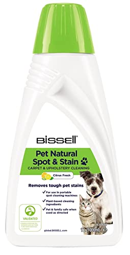 BISSELL® PET Natural Spot & Stain® Lösung | 1L | für tragbare Teppichreiniger | Citrusduft, Black von Bissell