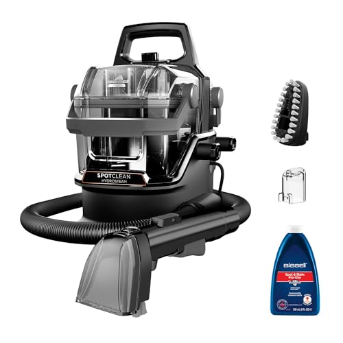 BISSELL SpotClean® HydroSteam™ | Fleckenreiniger | HydroSteam™-Technologie | Dämpfen, schrubben, saugen | Für Teppiche, Teppichböden, und mehr | 3689N, Black/Medium Cool Grey/Copper Harbor von Bissell