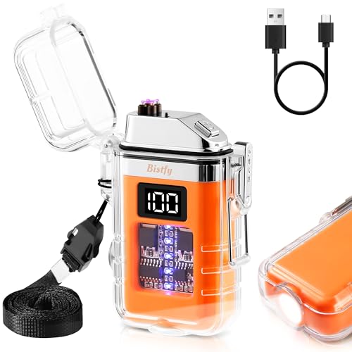 Bistfy Elektrisches Feuerzeug Mit Dual Lichtbogen, Digitalem Bildschirm & Licht - USB C Aufladbar, Wasserdicht & Winddicht - Für Camping, Wandern, Outdoor Survival Kits Bistfy Elektrisches Feuerzeug Mit Dual Lichtbogen, Digitalem Bildschirm & Licht - USB C Aufladbar, Wasserdicht & Winddicht - Für Camping, Wandern, Outdoor Survival Kits von Bistfy