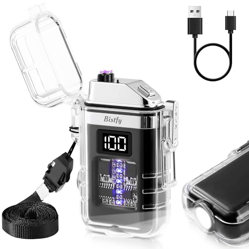 Bistfy Elektrisches Feuerzeug Mit Digitalem Bildschirm - USB Wiederaufladbar, Dual Arc Flammenlos Plasma, Wasserdicht & Winddicht für Camping, Wandern, Outdoor Survival Kits Bistfy Elektrisches Feuerzeug Mit Digitalem Bildschirm - USB Wiederaufladbar, Dual Arc Flammenlos Plasma, Wasserdicht & Winddicht für Camping, Wandern, Outdoor Survival Kits von Bistfy