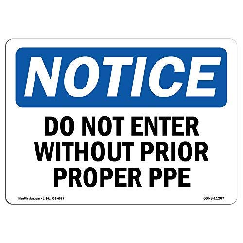 BLLAN Hinweisschild Do Not Enter Without Proper PSA Retro Metall-Blechschild Interessante Outdoor-Dekorationen Zuhause Kaffeehaus Garage Supplies 30,5 x 20,3 cm von Bit