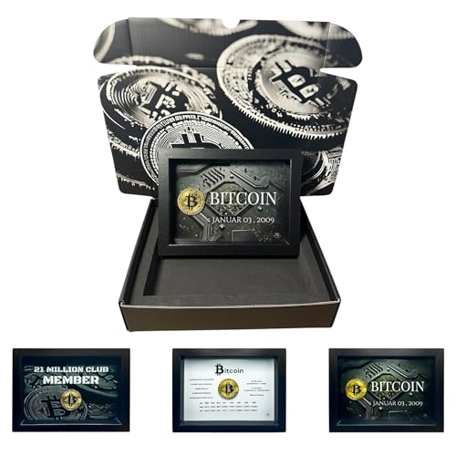 BitME Solutions | Bitcoin Bilderrahmen Krypto | Deko Geschenke für Männer | Crypto gaming Deko | BTC Büro Dekoration | Kryptowährung | Geburtstagsgeschenk für Männer (2009) von BitME Solutions