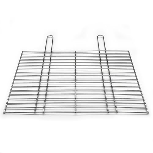 BitWa 54x34cm Grillrost mit Zwei festen Handgriffen Grillkamin Kamin Gartengrill für Holzkohlegrill oder Gasgrill 540x 340 mm von BitWa