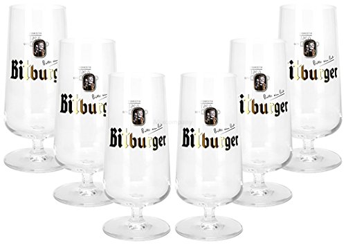 Bitburger Bierglas Kelch Bier Glas Gläser Set - 6X Bierkelche 0,25l geeicht von Bitburger-Bitburger