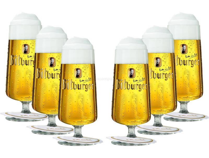 Bitburger Gläser-Set Bitburger Glas Gläser-Set - 6x Biergläser / Kelch / Tulpen 0,2L gee von Bitburger