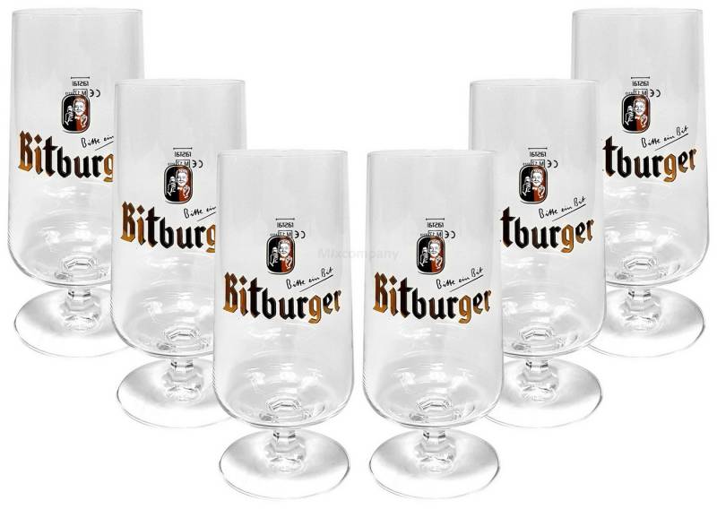 Bitburger Gläser-Set Bitburger Kelch Tulpen Glas Gläser-Set - 6x Biertulpen 0,3l geeicht von Bitburger
