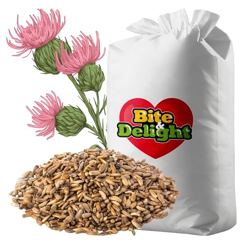 Bite & Delight Mariendistelsamen - Mariendistel natürlich - Mariendistel Samen - Tee - Mariendisteltee - Milk Thistle - Silybum marianum - Kräutertee - Silybum Marianum - 25 kg von Bite & Delight