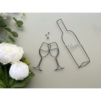 Draht Sektgläser | Draht-Weingläser Draht-Weinflasche Bar Dekor Wire Cheers Küchen Einweihungsparty Geschenke von BiteOfTheCherryByJul
