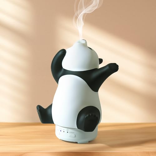 Panda Diffuser ätherische öle - Niedlicher, drehbarer Aroma Diffuser für Zuhause mit 7-farbigem Licht, Aromatherapie-Diffusor für Schlafzimmer und Büro Panda Diffuser ätherische öle - Niedlicher, drehbarer Aroma Diffuser für Zuhause mit 7-farbigem Licht, Aromatherapie-Diffusor für Schlafzimmer und Büro von Biticolor