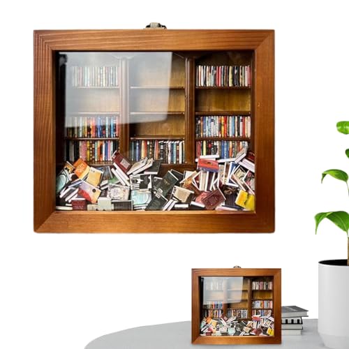 Bitong 2024 New Anxi-ety Bookshelf, Kreative Dekompressions Bücherregal Ornamente, Anxi-ety Bookshelf Miniature, Angst Bücherregal, Shake Away Ihre Angst Bücherregal Dekor Für Buch Liebhaber von Bitong