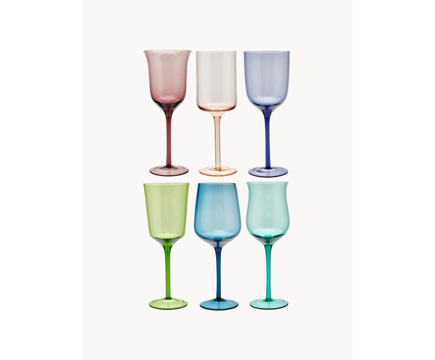 Mundgeblasene Weingläser Diseguale in unterschiedlichen Farben und Formen, 6er-Set von Bitossi Home