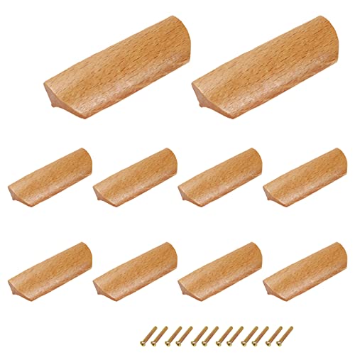 Bitray Möbelgriffe aus Holz, 6,3 cm Lochabstand, 10 Stück von Bitray