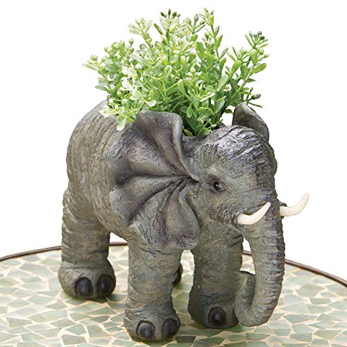 Bits and Pieces - Elefant-Garten-Pflanzgefäß – dekorativer Safari-Pflanzenhalter für drinnen und draußen von Bits and Pieces