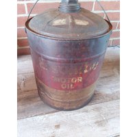 Essolube 5 Motor Oil Gallon Metalldose - Rustikal Primitive von BitterSweetRidgeLLC