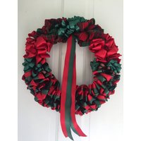 Kranz Weihnachten Band 16 Zoll Bereit, Schiff-Plaid-Rot-Grün von BittersweetDesign