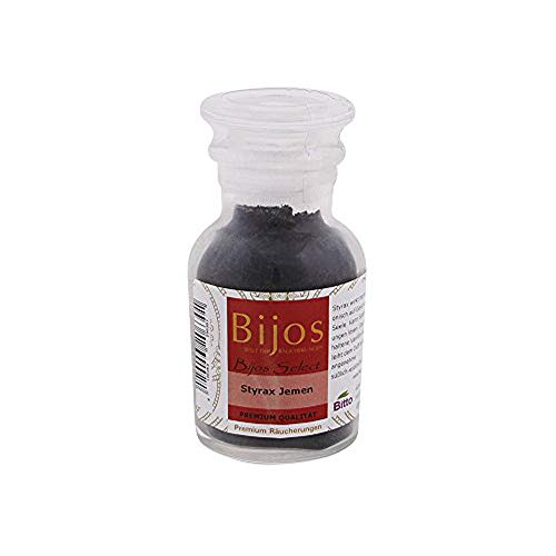 BiJos Select Räucherwerk in 250 ml Glasfläschchen Styrax Jemen PREMIUMQUALITÄT - wirkt harmonisch auf Geist und Seele von Bitto
