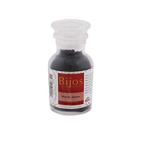 BiJos Select Räucherwerk in 60 ml Glasfläschchen Styrax Jemen PREMIUMQUALITÄT - wirkt harmonisch auf Geist und Seele von Bitto