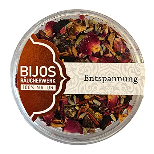 Bijos Räuchermischung Räucherwerk im 50 ml PS - Glas Entspannung - unterstützt die körperliche und geistige Entspannung von Bitto