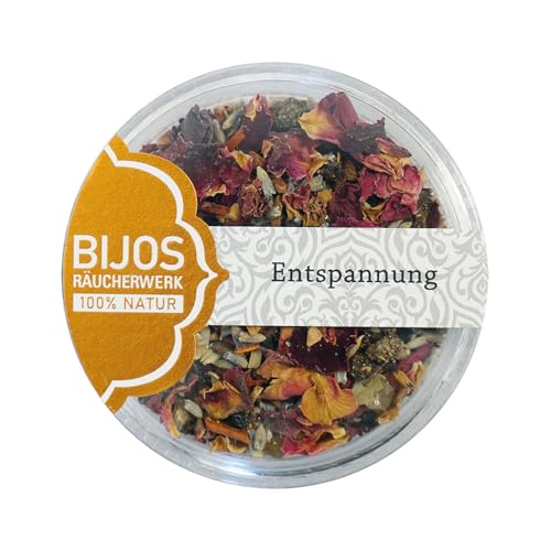 Bijos Räuchermischung Räucherwerk im 50 ml PS - Glas Entspannung - unterstützt die körperliche und geistige Entspannung von Bitto