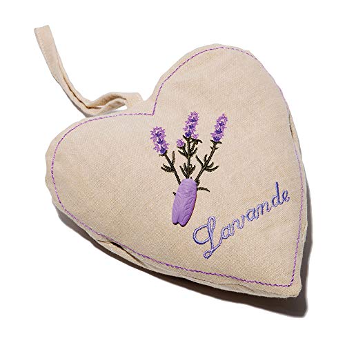 Bitto Duftkissen Lavendelherz Leinenherz gefüllt mit feinen Mischung aus echtem Lavendel und Lavandin aus dem Herzen der Provence, 120 g von Bitto