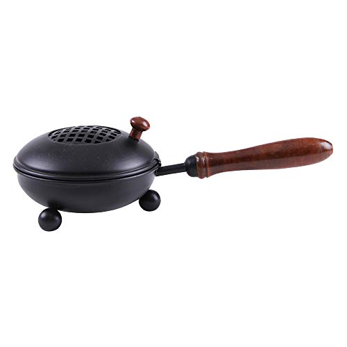 Bitto Räucherpfanne SALUK S, Metall mit Holzgriff, L: 20 cm, H: 7 cm, Ø 8 cm von Bitto