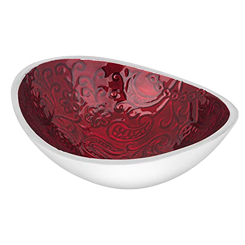 Bitto Räucherschale Jalina rot mit Paisleymuster, Aluminium oval von Bitto