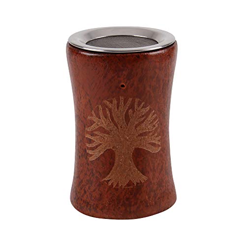 Bitto Weihrauchbrenner Räuchergefäß Windlicht PALU Lebensbaum Terracotta inkl. Edelstahlsieb, H: 11,5 cm, Ø 8 cm von Bitto