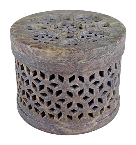 Bitto Weihrauchbrenner Windlicht Softstone Hexagon mit Deckel Höhe 10 cm, Ø 12 cm mit Edelstahlsieb Ø 12 cm Fair Trade Deko Duft Bitto Weihrauchbrenner Windlicht Softstone Hexagon mit Deckel Höhe 10 cm, Ø 12 cm mit Edelstahlsieb Ø 12 cm Fair Trade Deko Duft von Bitto