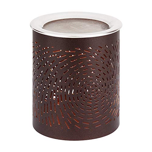 Bitto Windlicht und Weihrauchbrenner aus Metall JANSI braun Kupfer, H: 10 cm, Ø 8 cm, mit Edelstahlsieb Ø 9 cm von Bitto