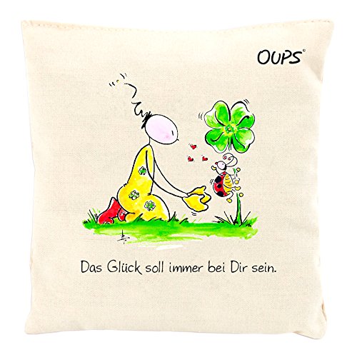 Kräuter Duftkissen Duftkuschler mit Einer liebenswerten Botschaft von Oups: Das Glück soll Immer bei dir Sein, 11x11 cm von Bitto