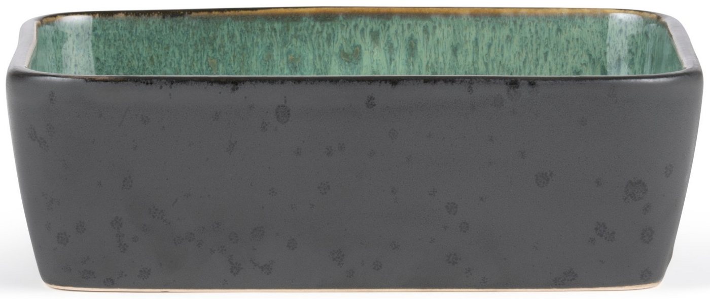 Bitz Auflaufform Auflaufform rechteckig black / green 19 x 14 cm, Steinzeug von Bitz
