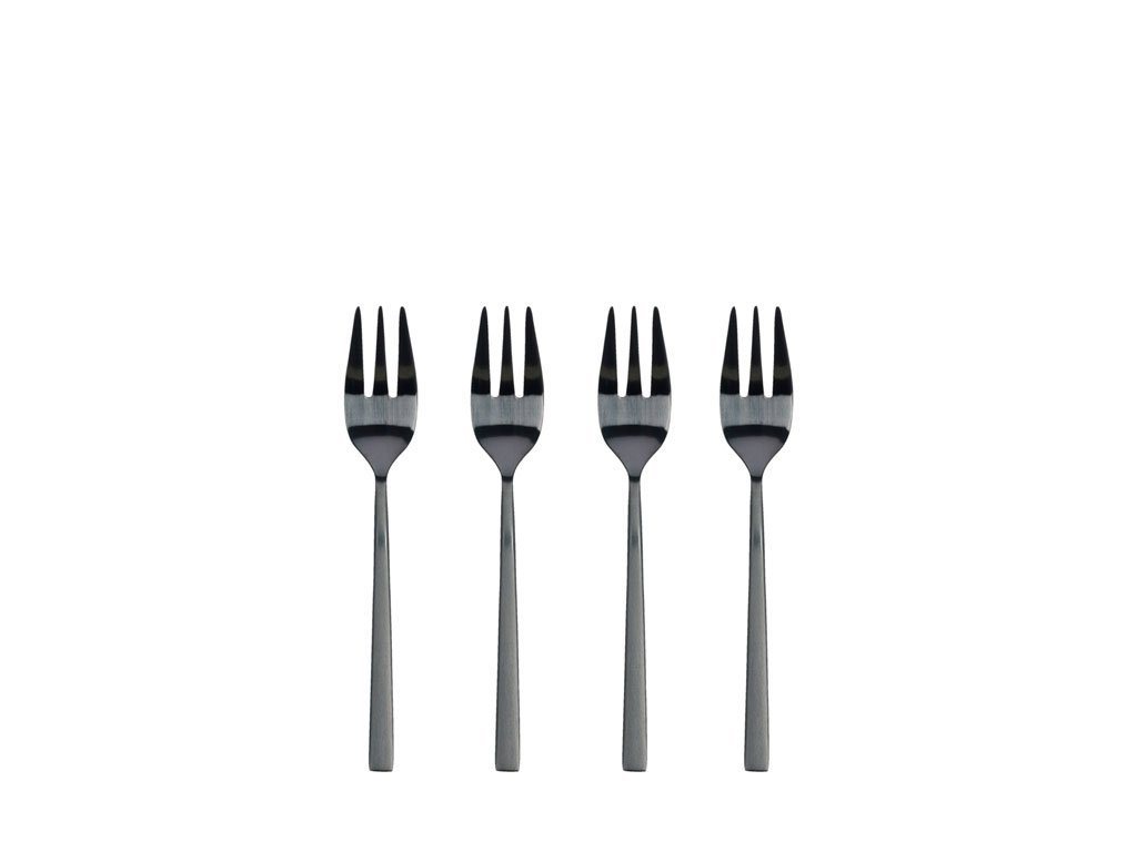 Bitz Besteck-Set Kuchengabelset schwarz matt 14,5 cm 4tlg., Edelstahl 18/8 von Bitz