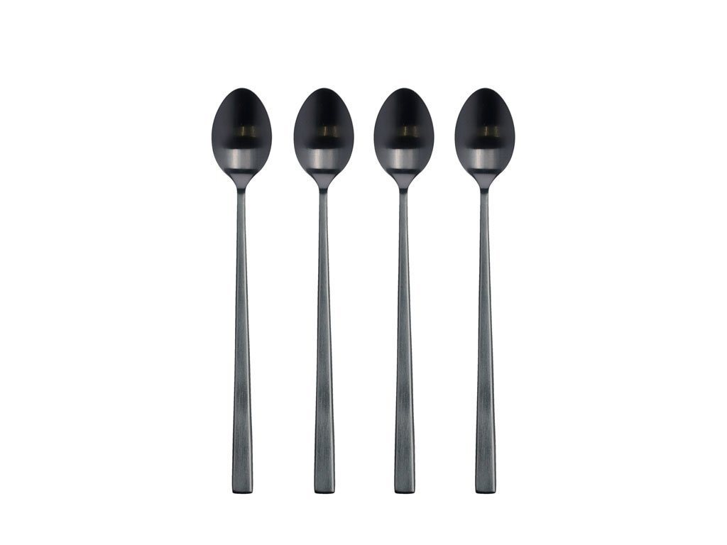 Bitz Besteck-Set Lattelöffelset schwarz matt 20 cm 4tlg., Edelstahl 18/8 von Bitz