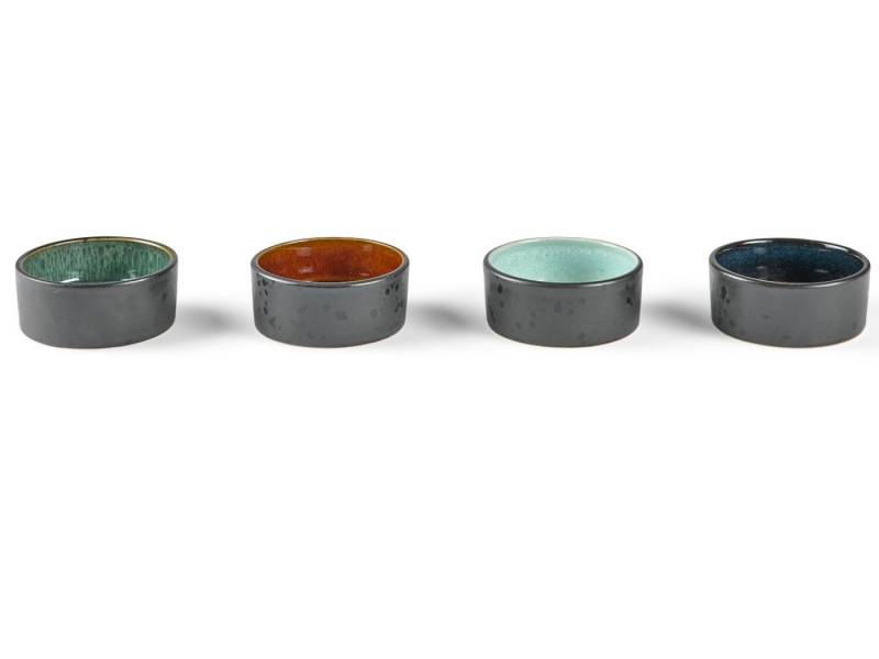 Bitz Geschirr-Set Minischalen Set black/farbig 4tlg., Steinzeug, Minischalenset Steinzeug Schwarz/Amber/Hellblau/Grün/Dunkelb von Bitz