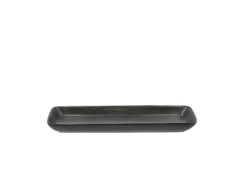 Bitz Servierplatte Servierplatte matt black 38 x 14 cm, Steinzeug, (Servierplatten) von Bitz
