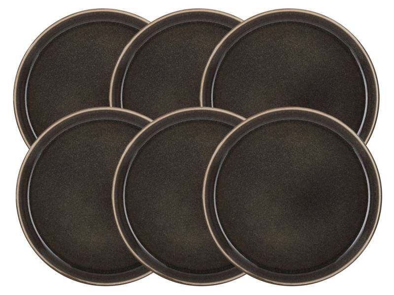 Bitz Teller-Set Frühstücksteller matt grey / shiny grey 21 cm Set6, Steinzeug Bitz Teller-Set Frühstücksteller matt grey / shiny grey 21 cm Set6, Steinzeug von Bitz