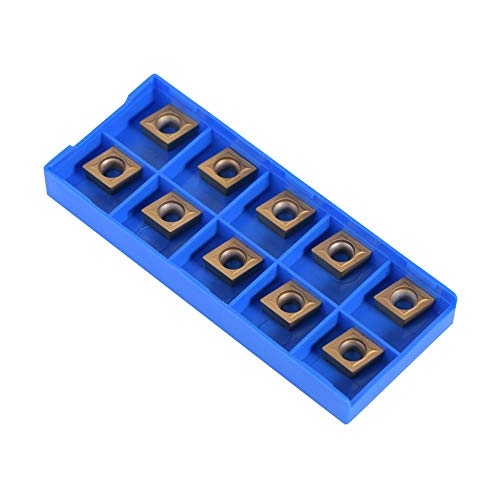CNC-Wendeschneidplatten BiuZi 10 Teile/Schachtel CCMT09t304 CCMT32.5 CNC-Hartmetallspitzen-Wendeschneidplatten Gold 6 X 10 X 4mm Drehmaschine Hartmetallfräser, Wendeschneidplatten von BiuZi